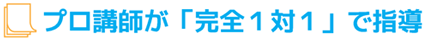 プロ講師が「完全1対1」で指導